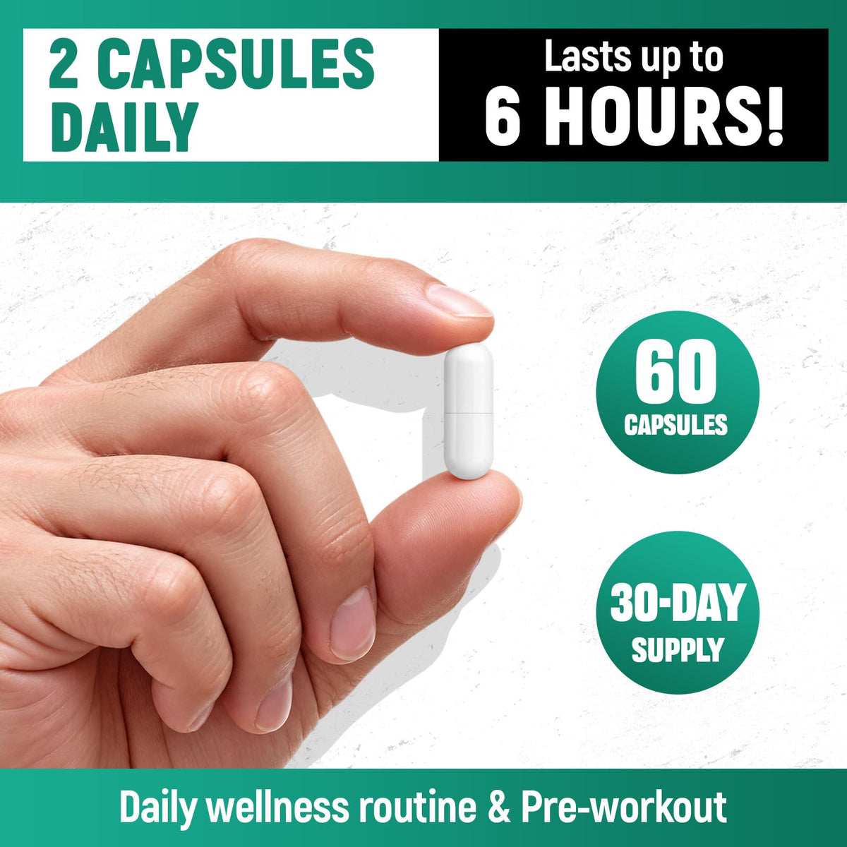 Nitric Oxide Booster Supplements 60 Capsules Q73657