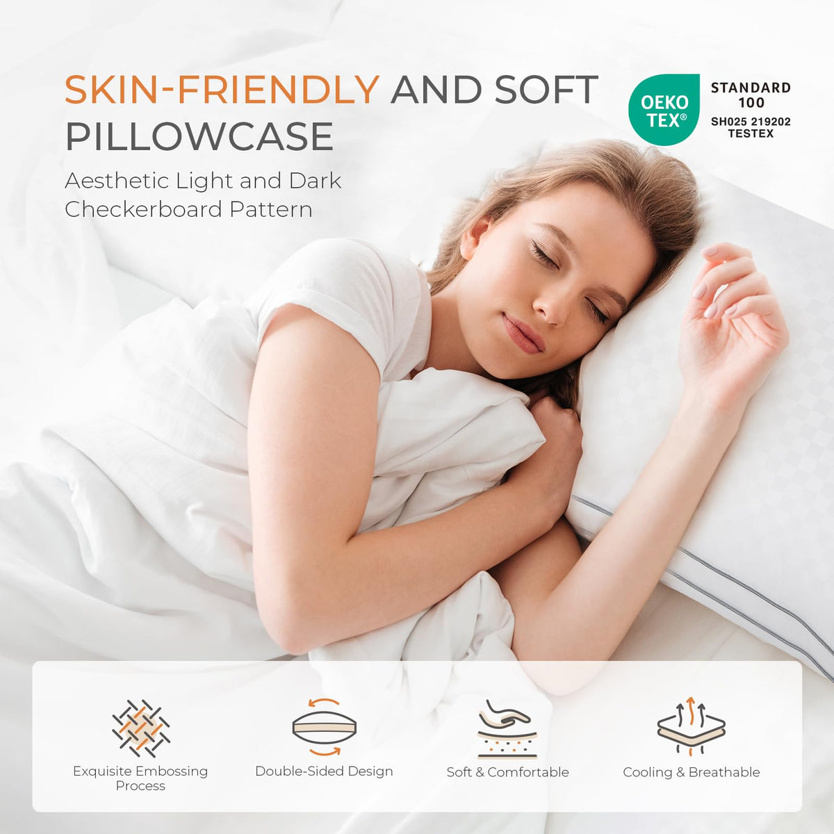 King Size Set of 2 Gusseted Bed Pillows L415919