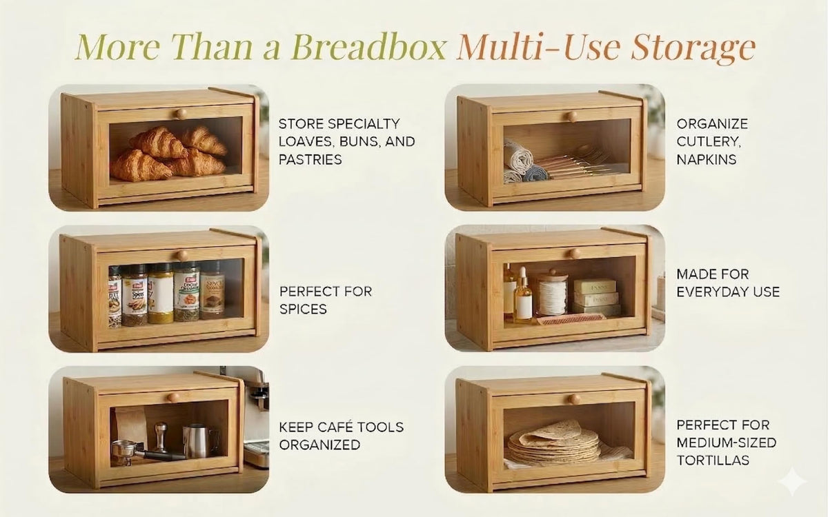 Bamboo Bread Box with Lid D77671