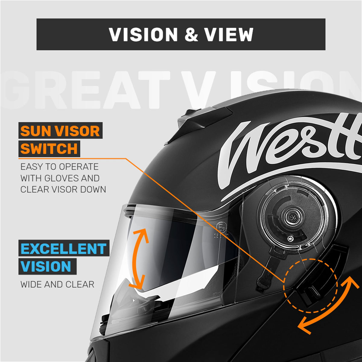 Dual Visor Flip Up Modular Helmet X9681