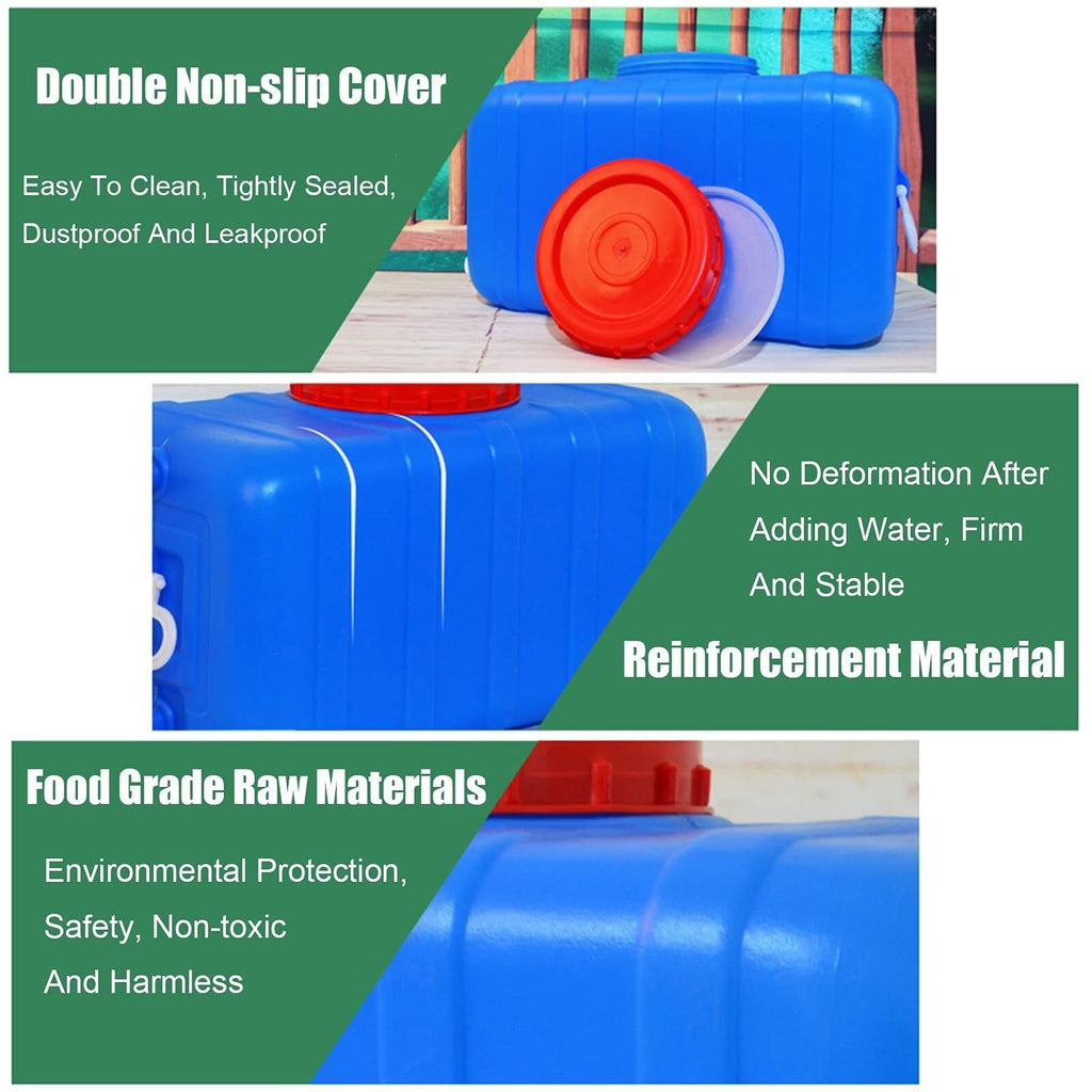 Blue Large Food-Grade Water Storage Container with Lid and Handle I5462