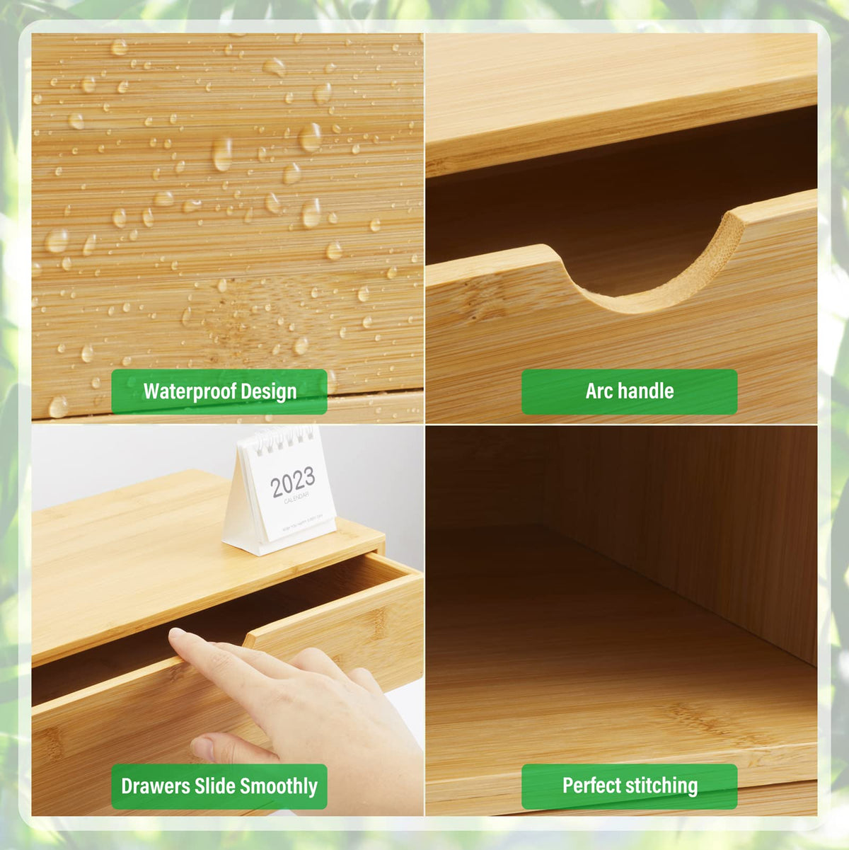 Bamboo Desk Organizer with Drawers K1311