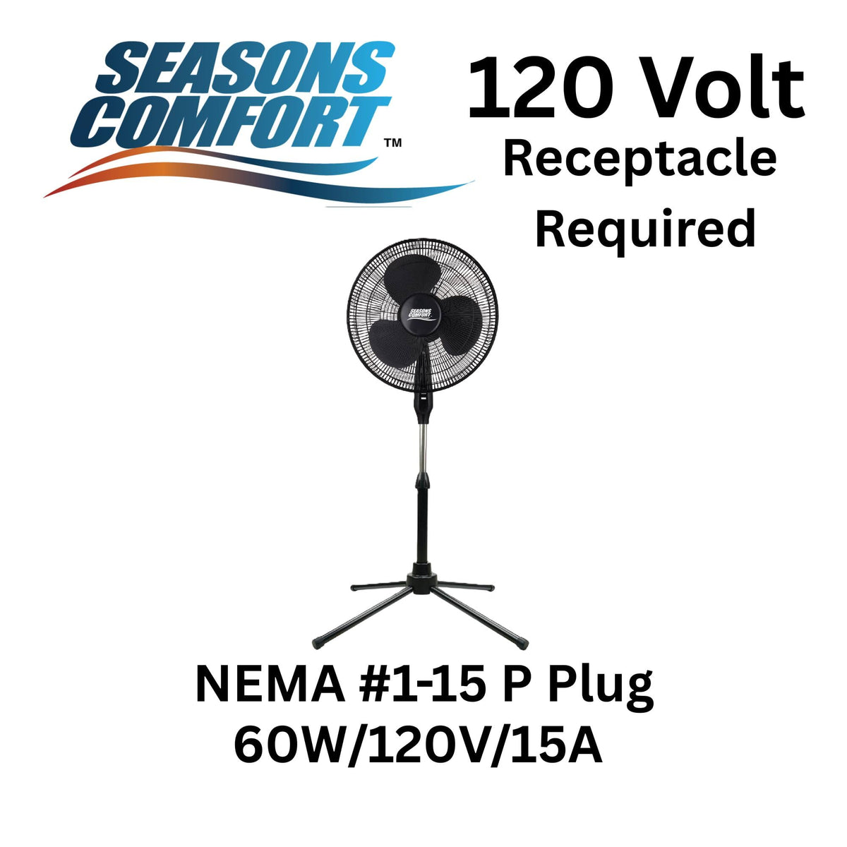 18" Oscillating Pedestal Fan, Adjustable Height, 3 Speed B824774