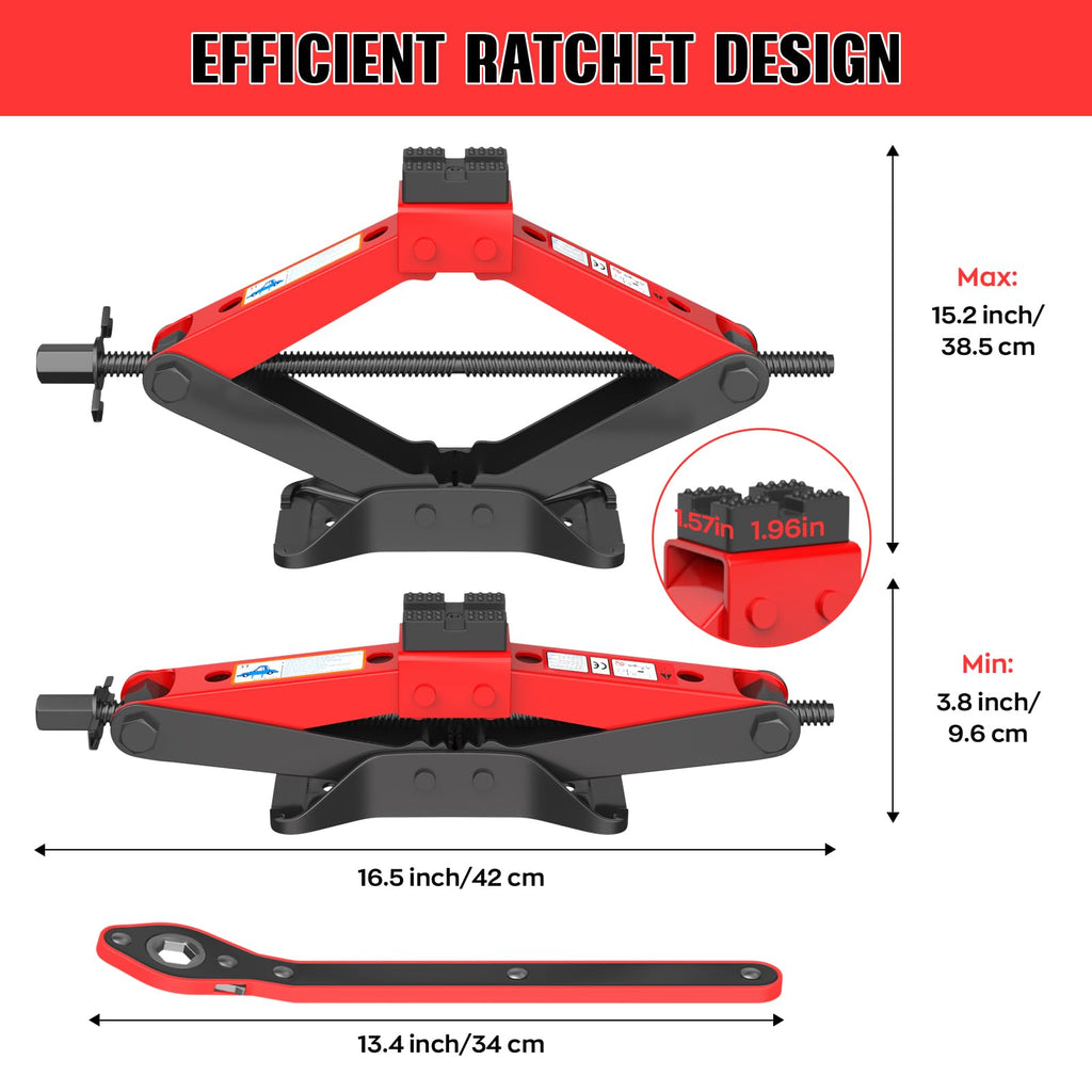 3 Ton Heavy Duty Scissor Jack Kit with Lug Wrench T723372
