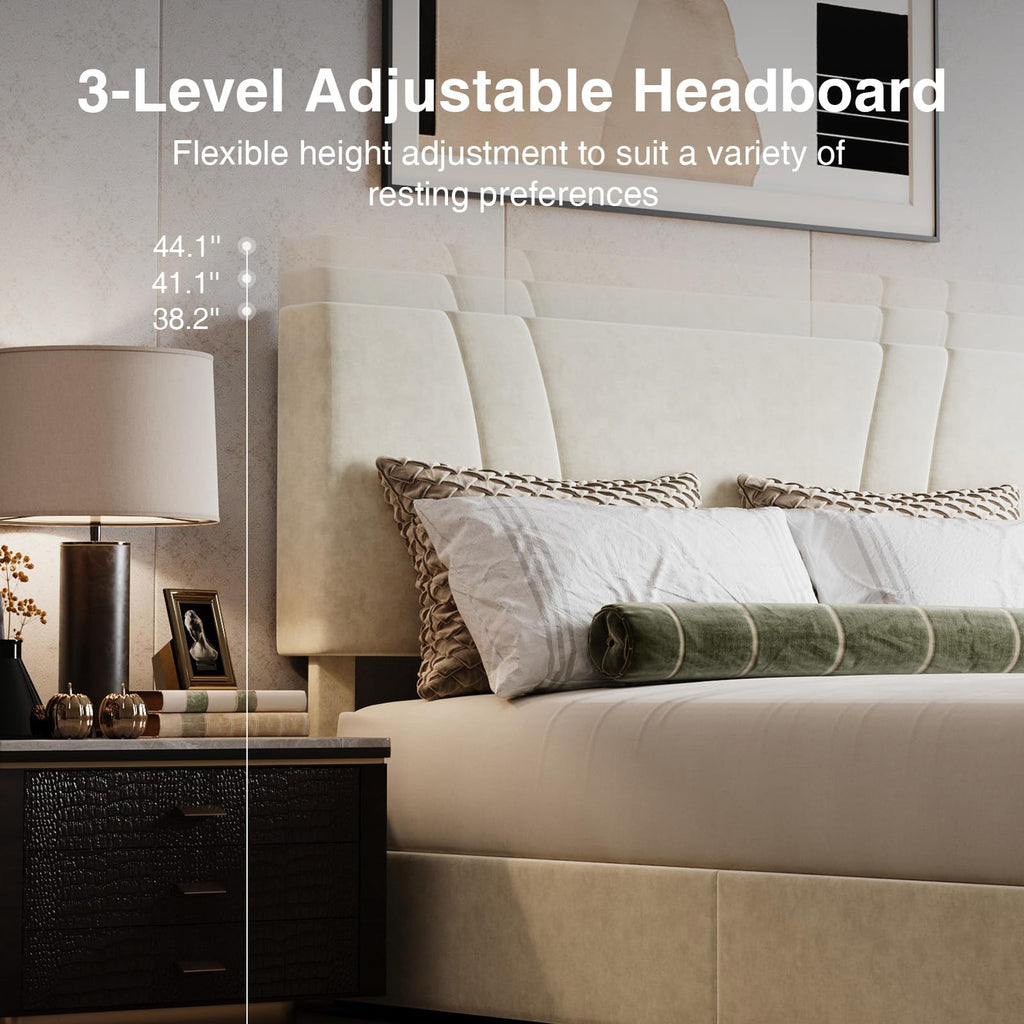 White Queen Lift Up Storage Bed Frame C97177
