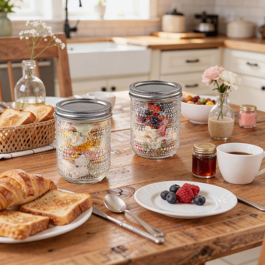 6-Pack 16 oz Wide Mouth Glass Mason Jars with Lids V93534