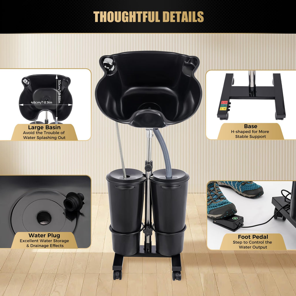 Portable Shampoo Bowl with Electric Pump D3405