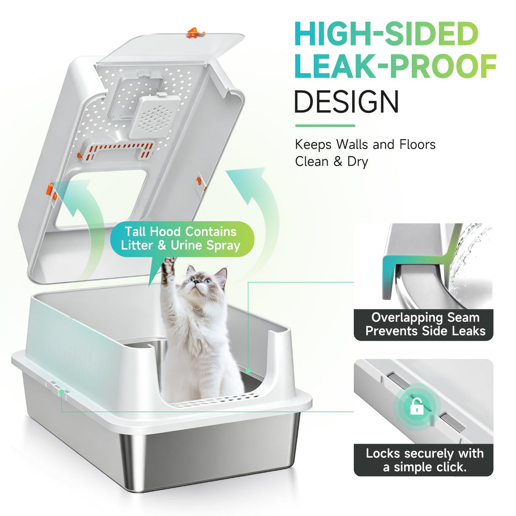 XL Stainless Steel Cat Litter Box J7332