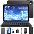 10.1 Inch Android 15 Tablet, 24GB RAM 128GB ROM, 1280 x 800 HD Display, 6000mAh Battery, 5MP+8MP Camera (Black) K755667