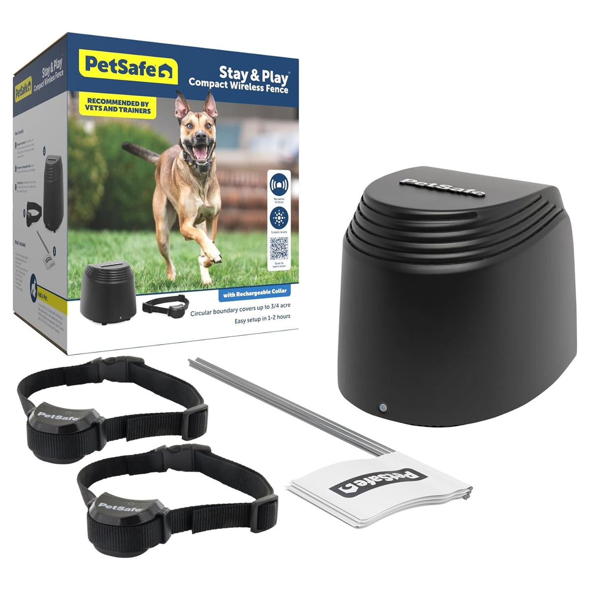 Compact Wireless Fence, 2-Dog, Up to 3/4 Acre V1534