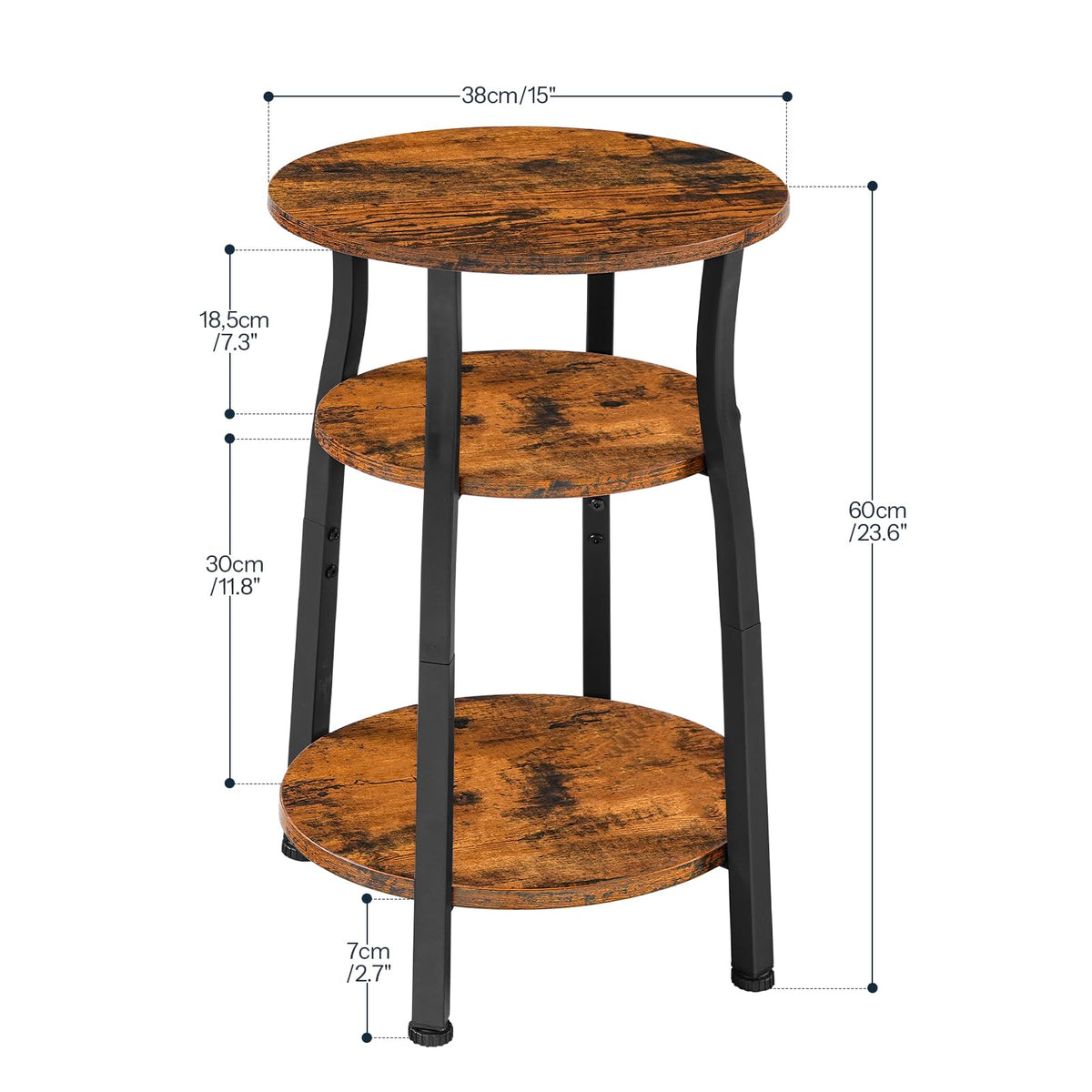 Small Round 3-Tier Storage Side Table Z530