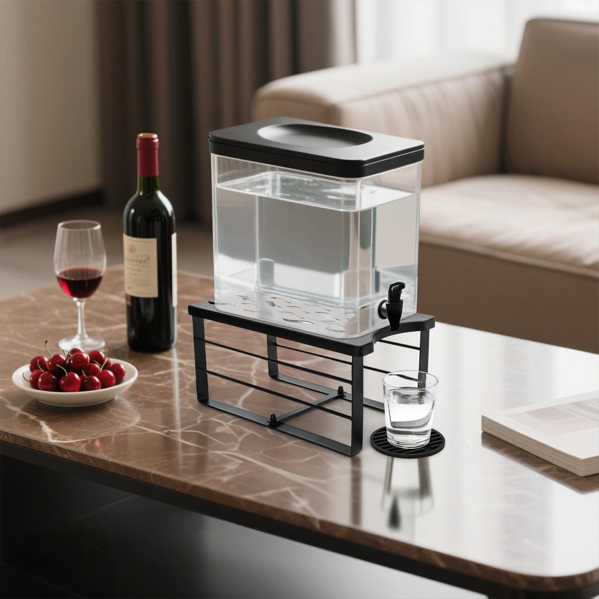 Water Filter Dispenser Stand with Silicone Coaster K24099