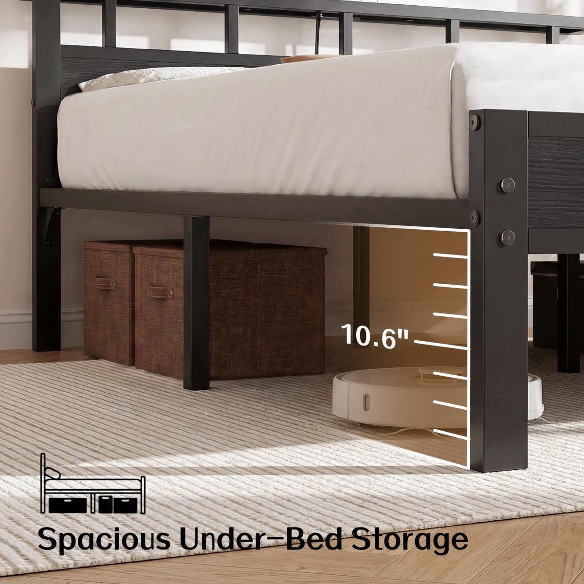 Full Size Bed Frame with Charging Station and LED C833775