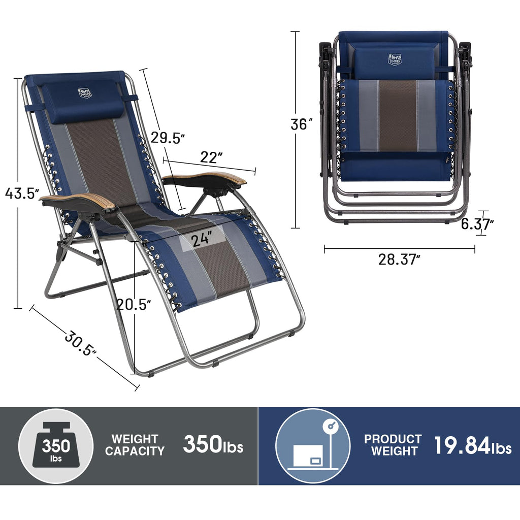Oversized Zero Gravity Padded Reclining Lounge Chair with Cup Holder 350 lbs F672