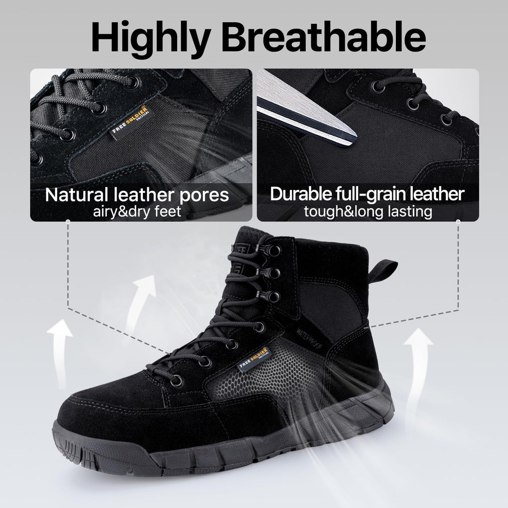 Men's 6 Inches Lightweight Waterproof Suede Leather Work Boots E25707