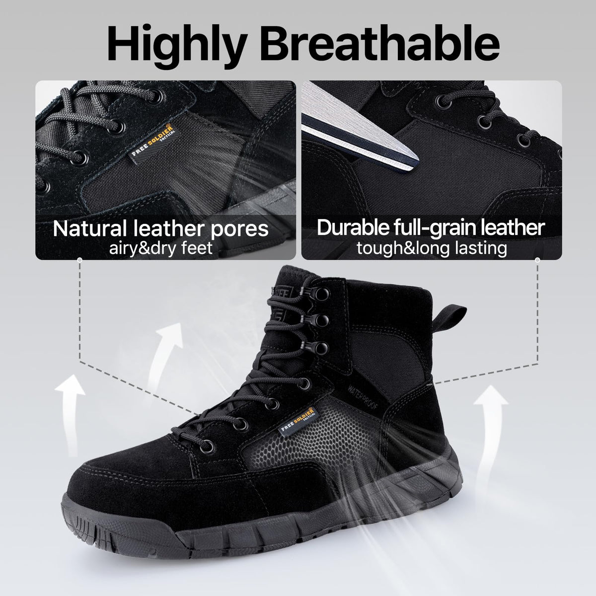Men's 6 Inches Lightweight Waterproof Suede Leather Work Boots E25707