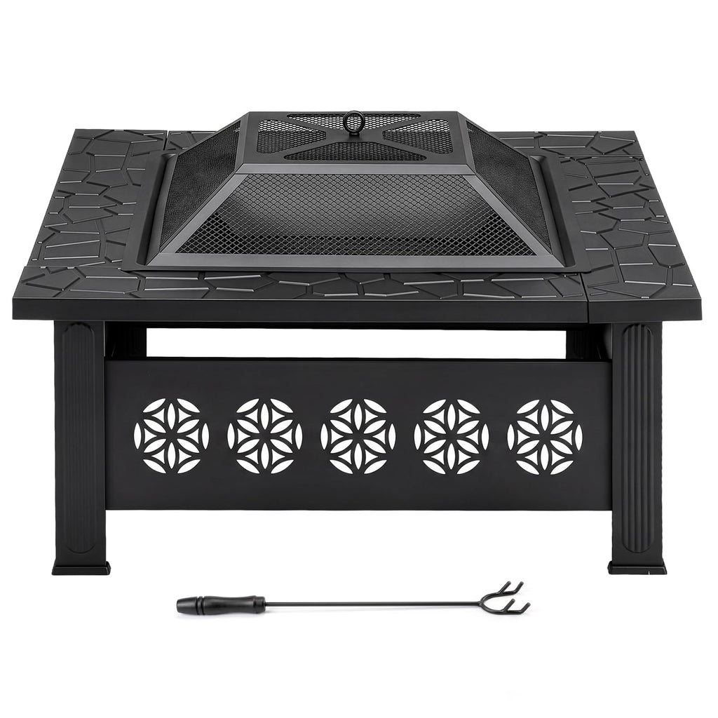 32 Inch Square Wood Burning Fire Pit Table M43669