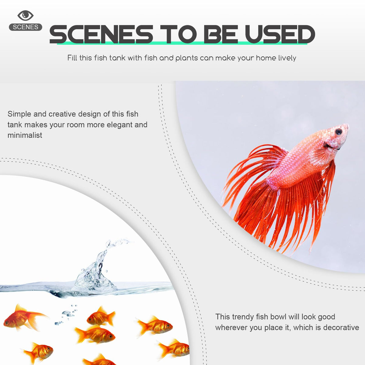 2pcs Mini Plastic Aquariums with LED Light R820