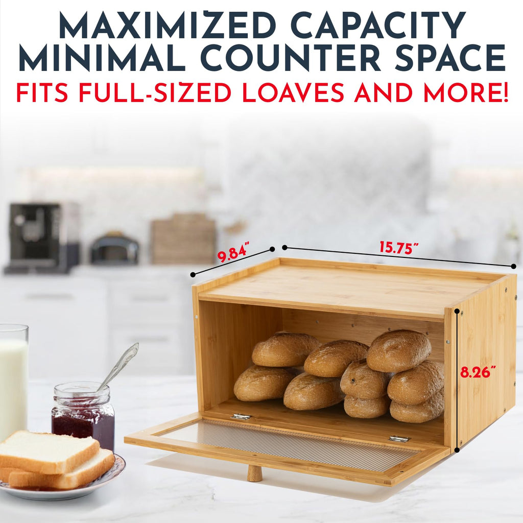 Bamboo Bread Box with Acrylic Window C659