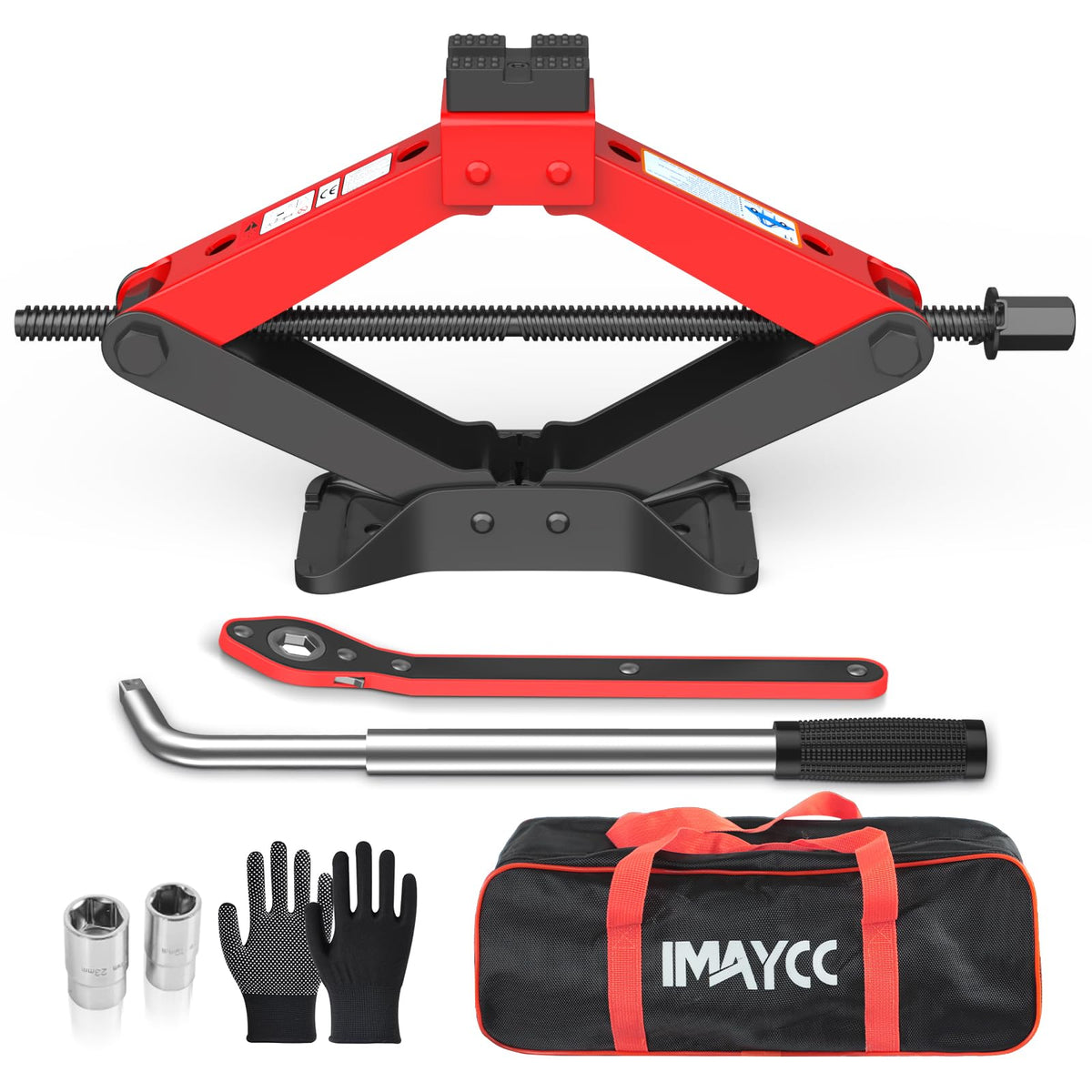 3 Ton Heavy Duty Scissor Jack Kit with Lug Wrench T723372