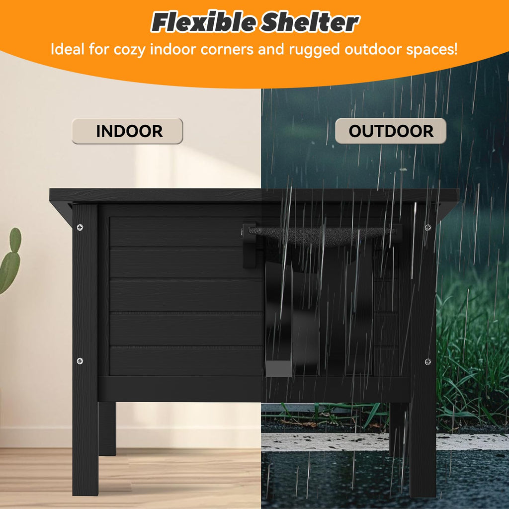 Weatherproof Insulated Solid Wood Outdoor Cat House Z2856