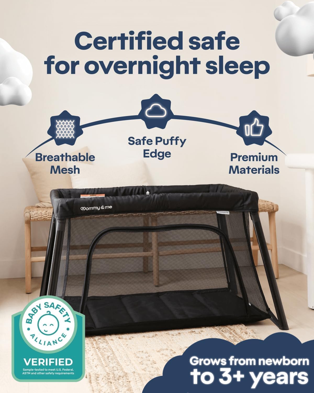 Black Travel Crib O50170