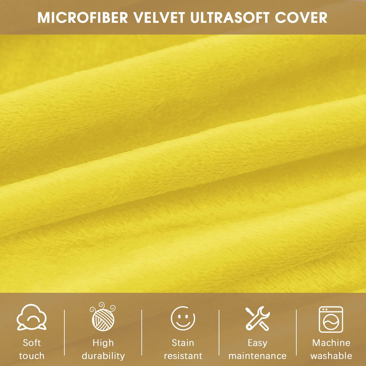 Yellow 3 ft Memory Foam Bean Bag Chair W701
