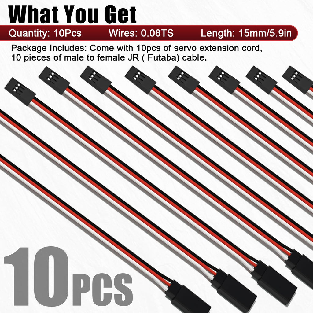 150mm 3 Pin Servo Extension Cable Y Connector 10-Pack R825201