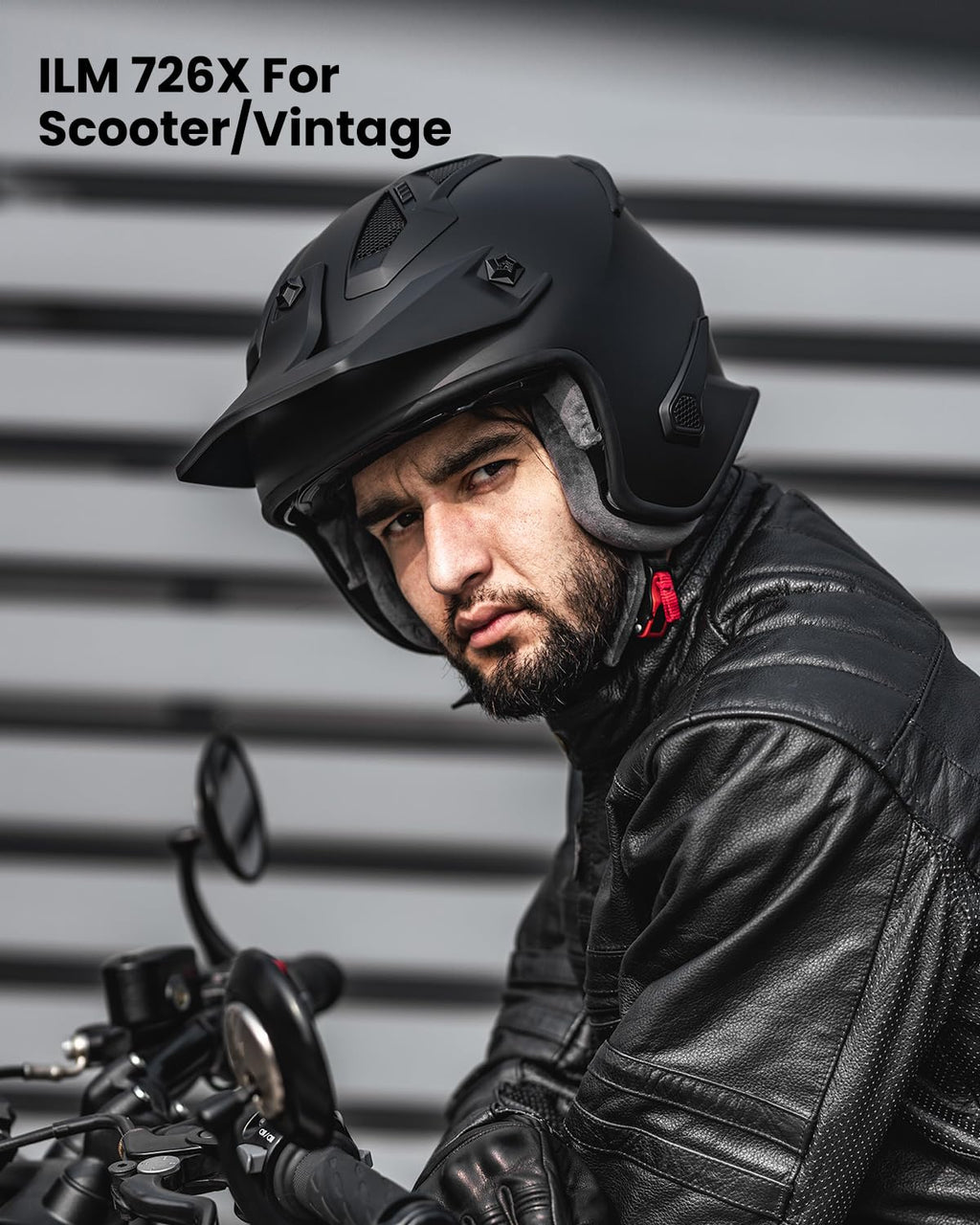Open Face 3/4 Half Motorcycle Helmet DOT Matte Black M D8726