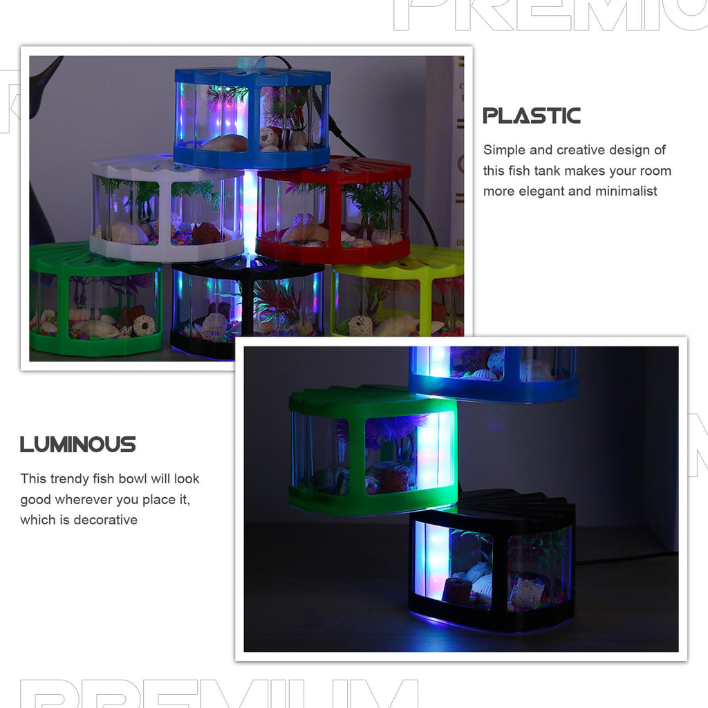 2pcs Mini Plastic Aquariums with LED Light R820