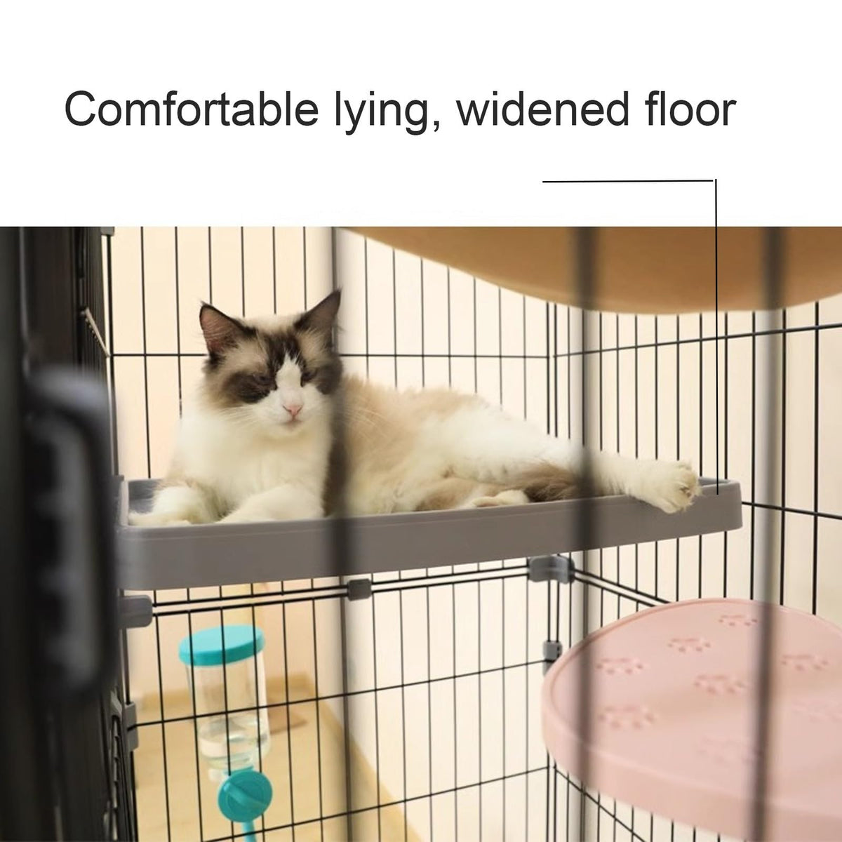 4 Tier Detachable Metal Cat Cage with Hammock Q32587