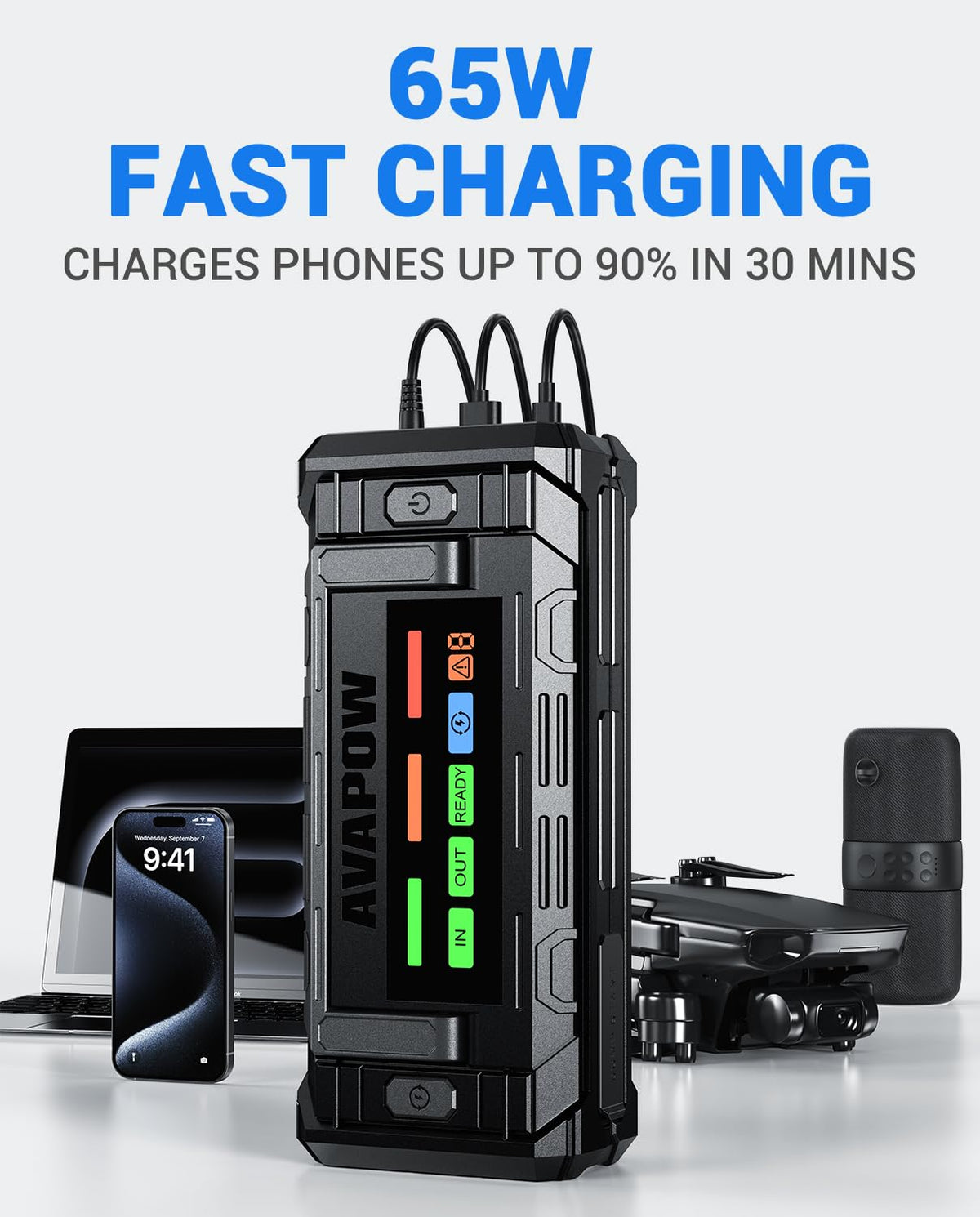 10000A Portable Battery Jumper Starter with 4" HD Display U100