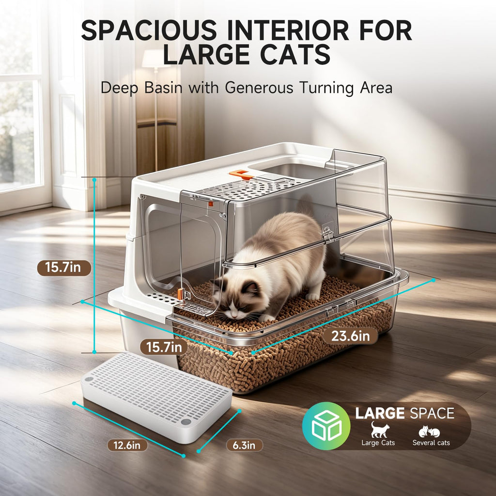 XL Stainless Steel Cat Litter Box J7332