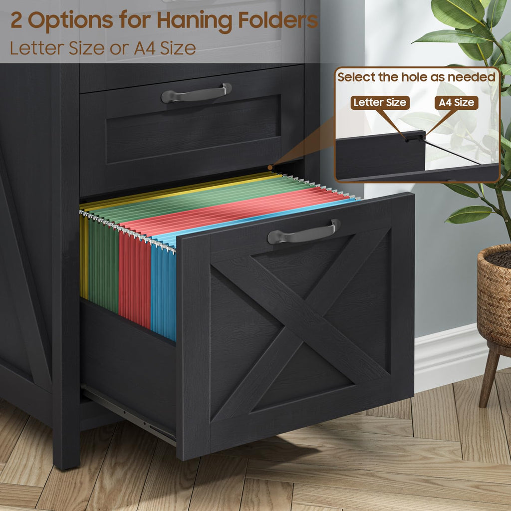 Black 3 Drawer File Cabinet Z517