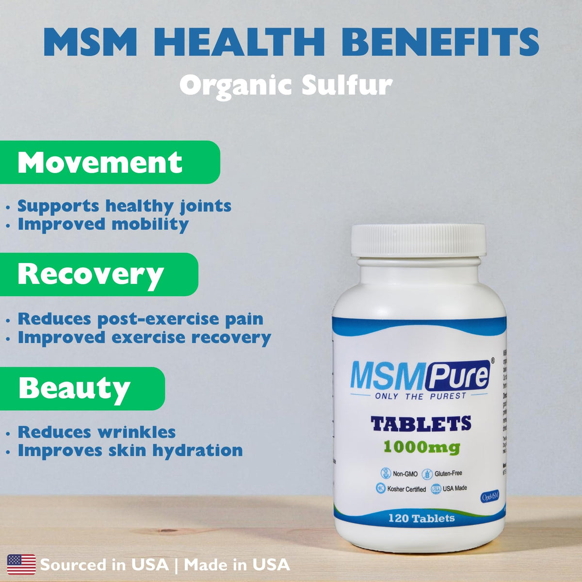 MSM Tablets 1000mg 120 Count F321362