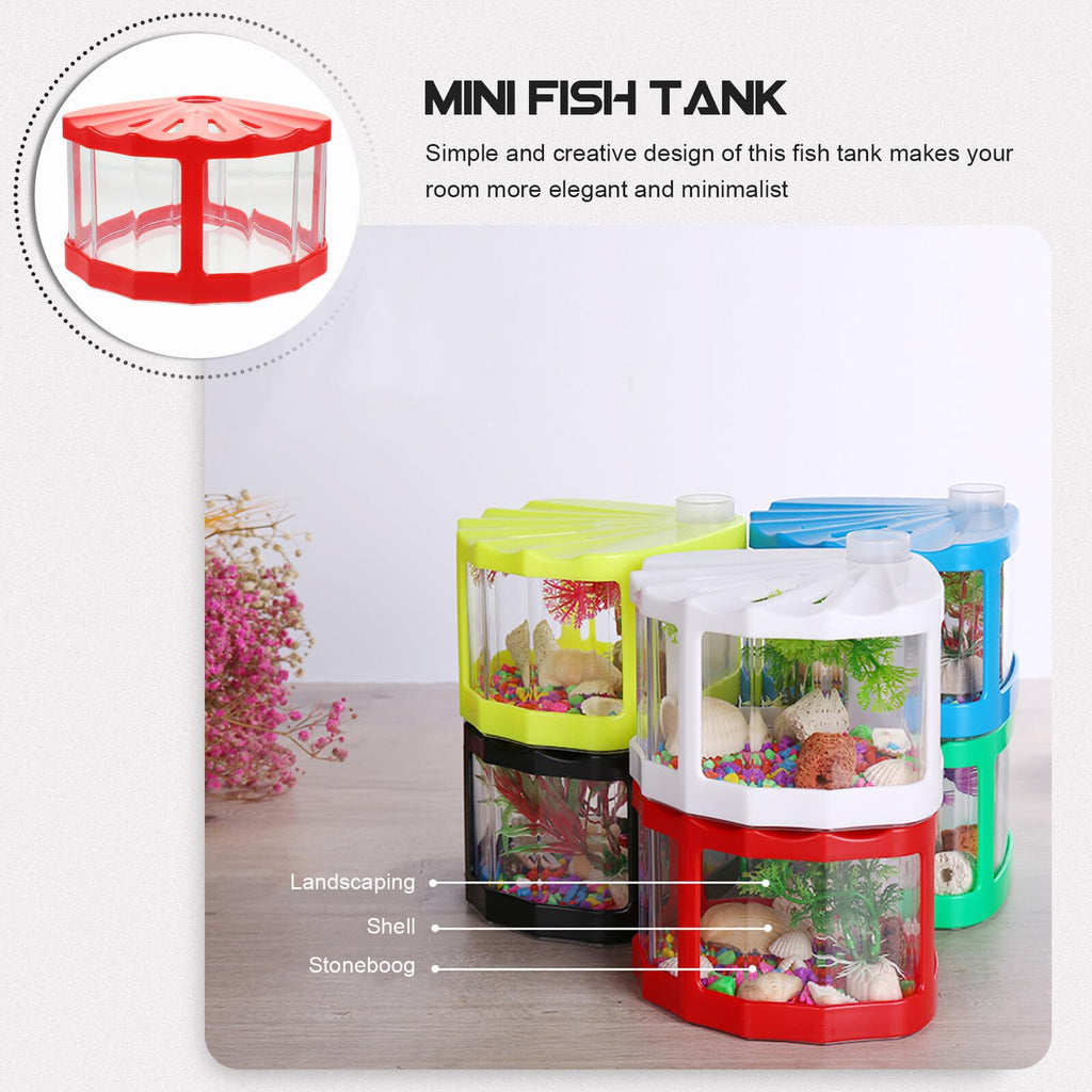 2pcs Mini Plastic Aquariums with LED Light R820