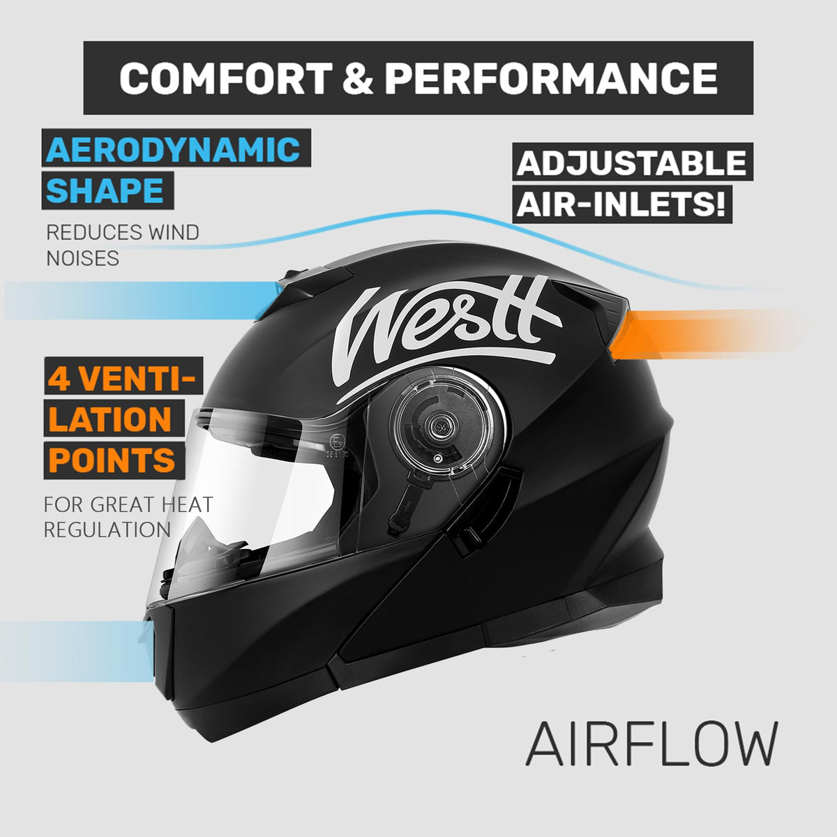Dual Visor Flip Up Modular Helmet X9681