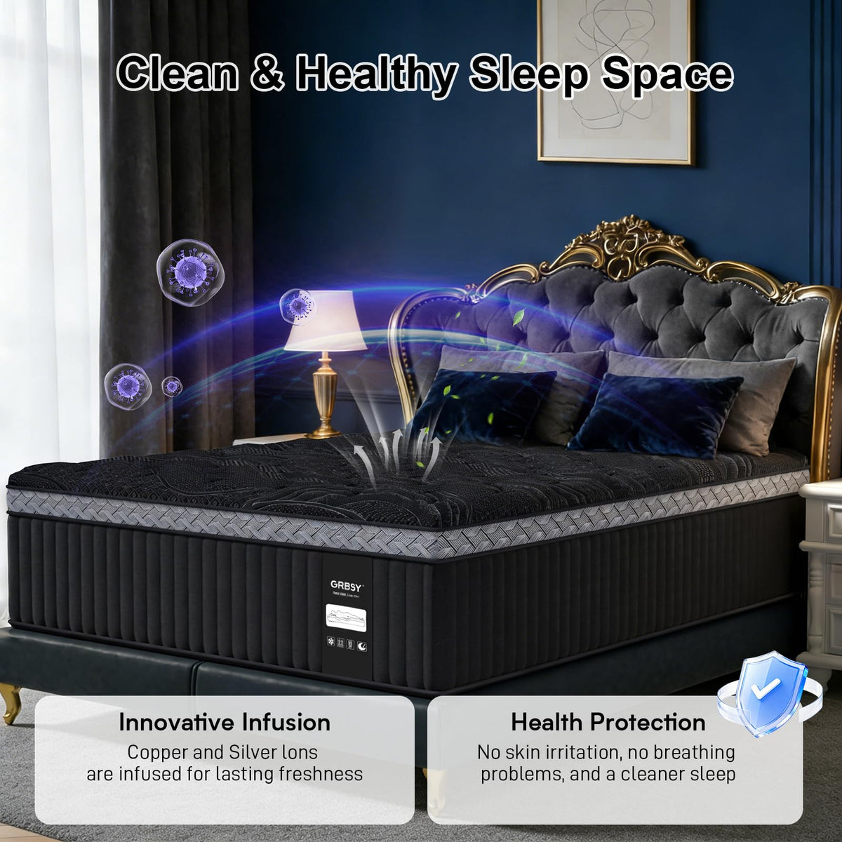 16 Inch Queen Size Hybrid Mattress in a Box N68617