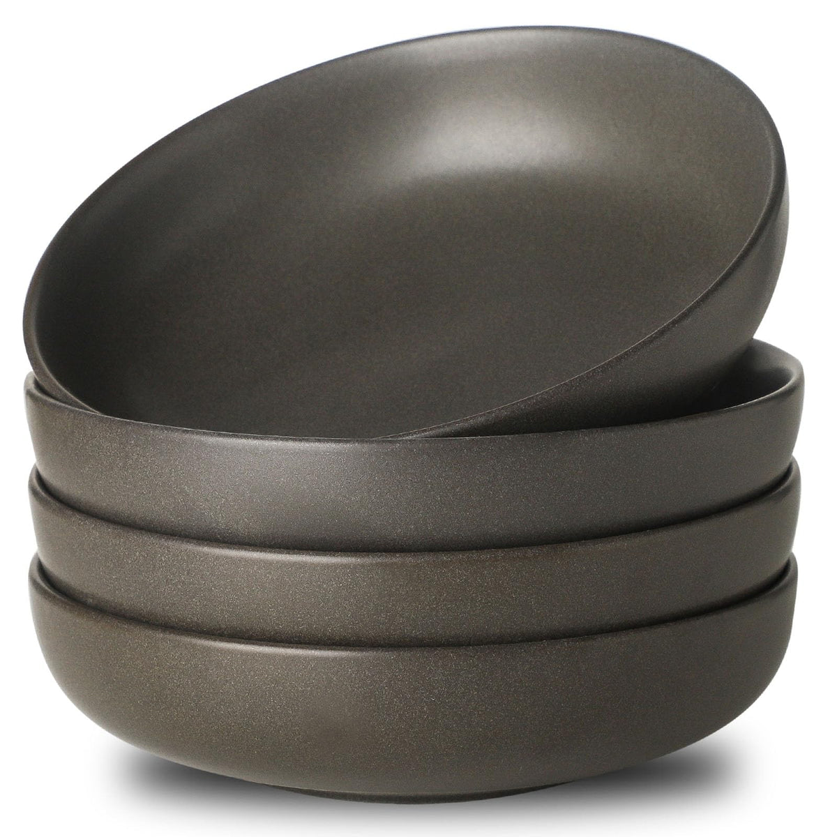 34 oz Stoneware Pasta Bowls Set of 4, Matte Black Y534