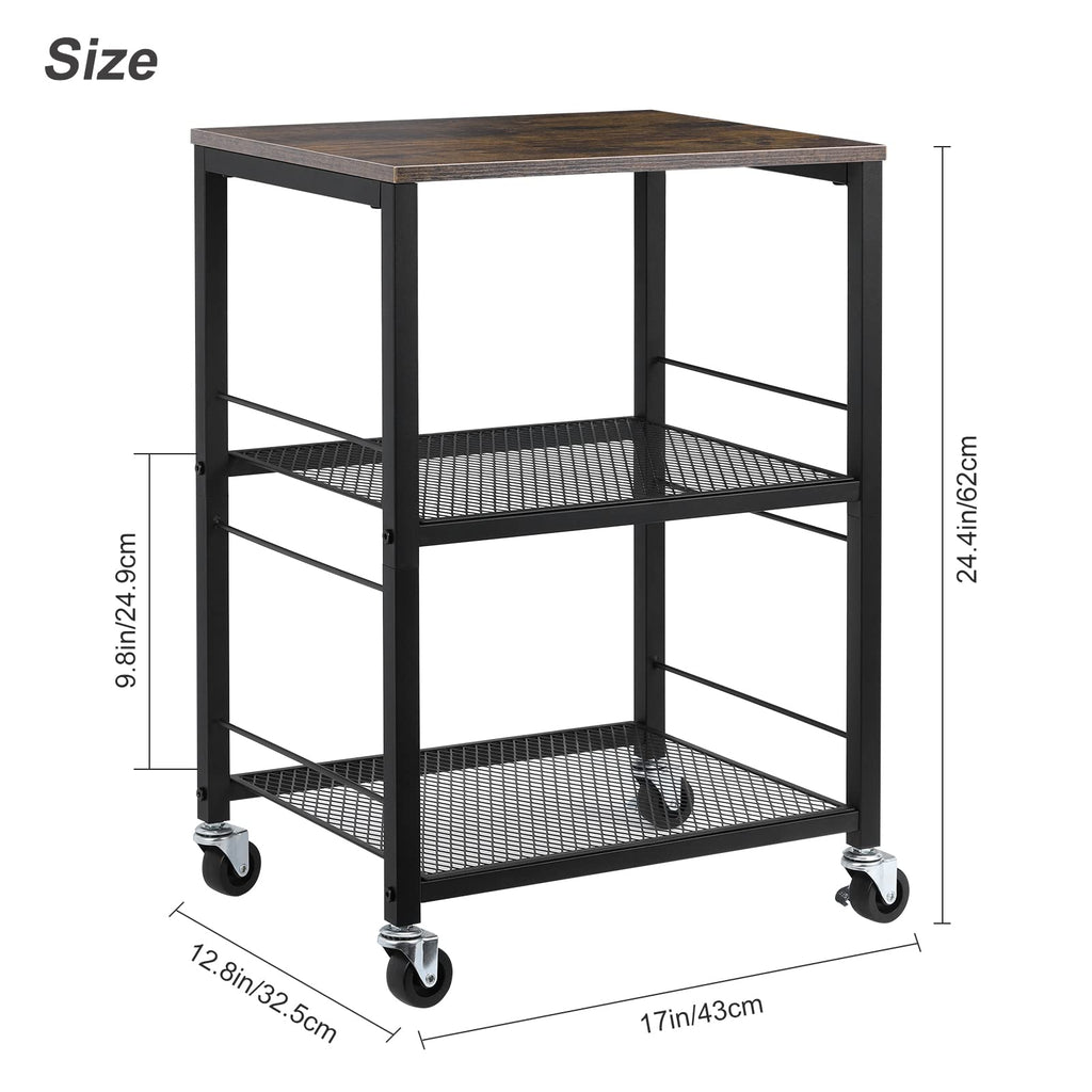 3 Tier End Table with Wheel Y128