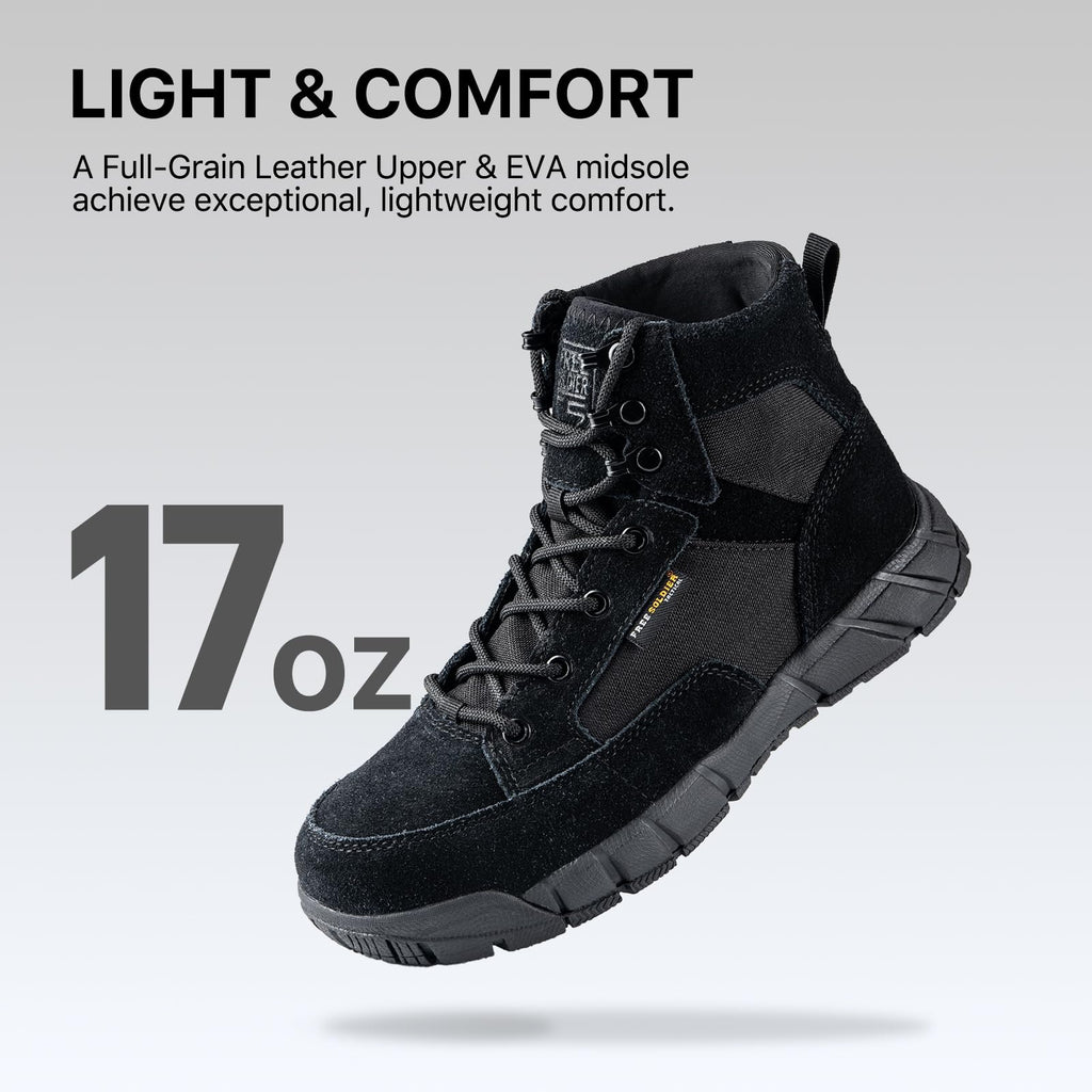 Men's 6 Inches Lightweight Waterproof Suede Leather Work Boots E25707