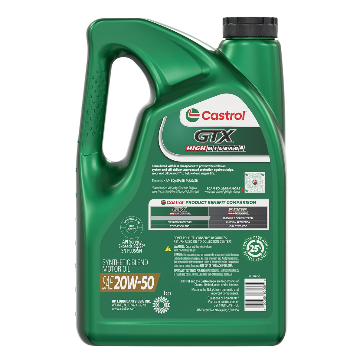 20W-50 Synthetic Blend Motor Oil, 5 Quarts A807