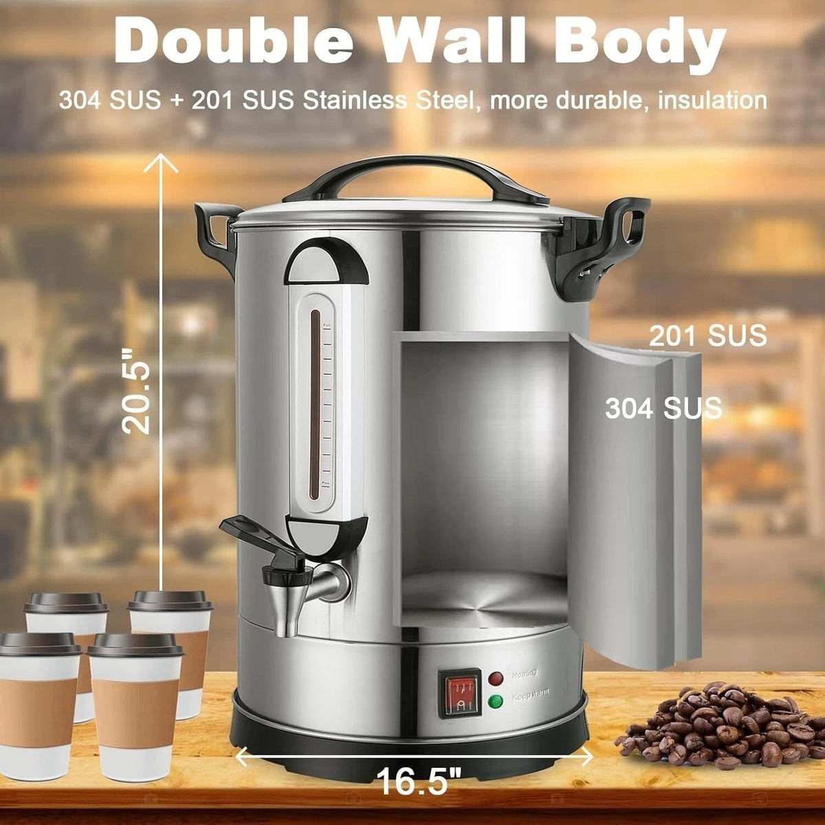 24L Stainless Steel Electric Coffee Urn S2670