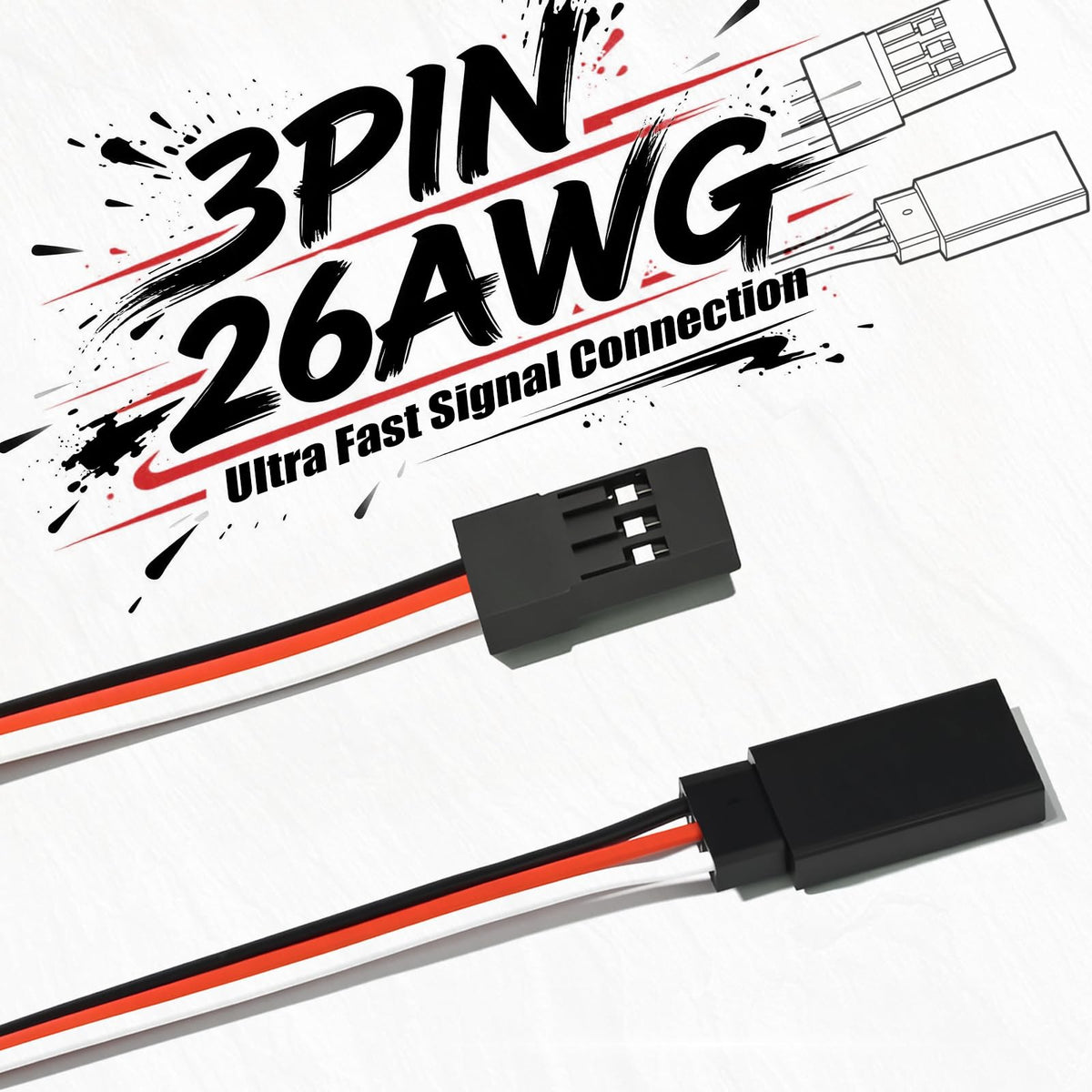 150mm 3 Pin Servo Extension Cable Y Connector 10-Pack R825201