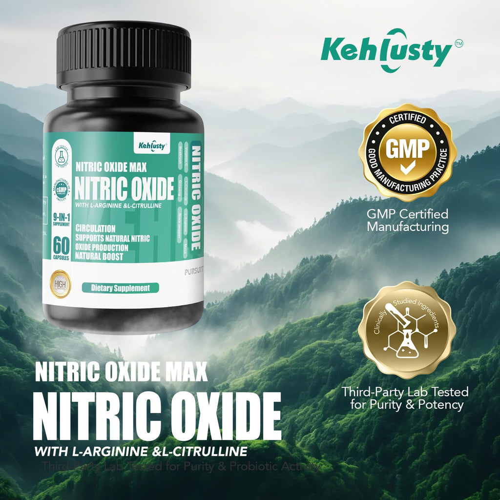 Nitric Oxide Booster Supplements 60 Capsules Q73657