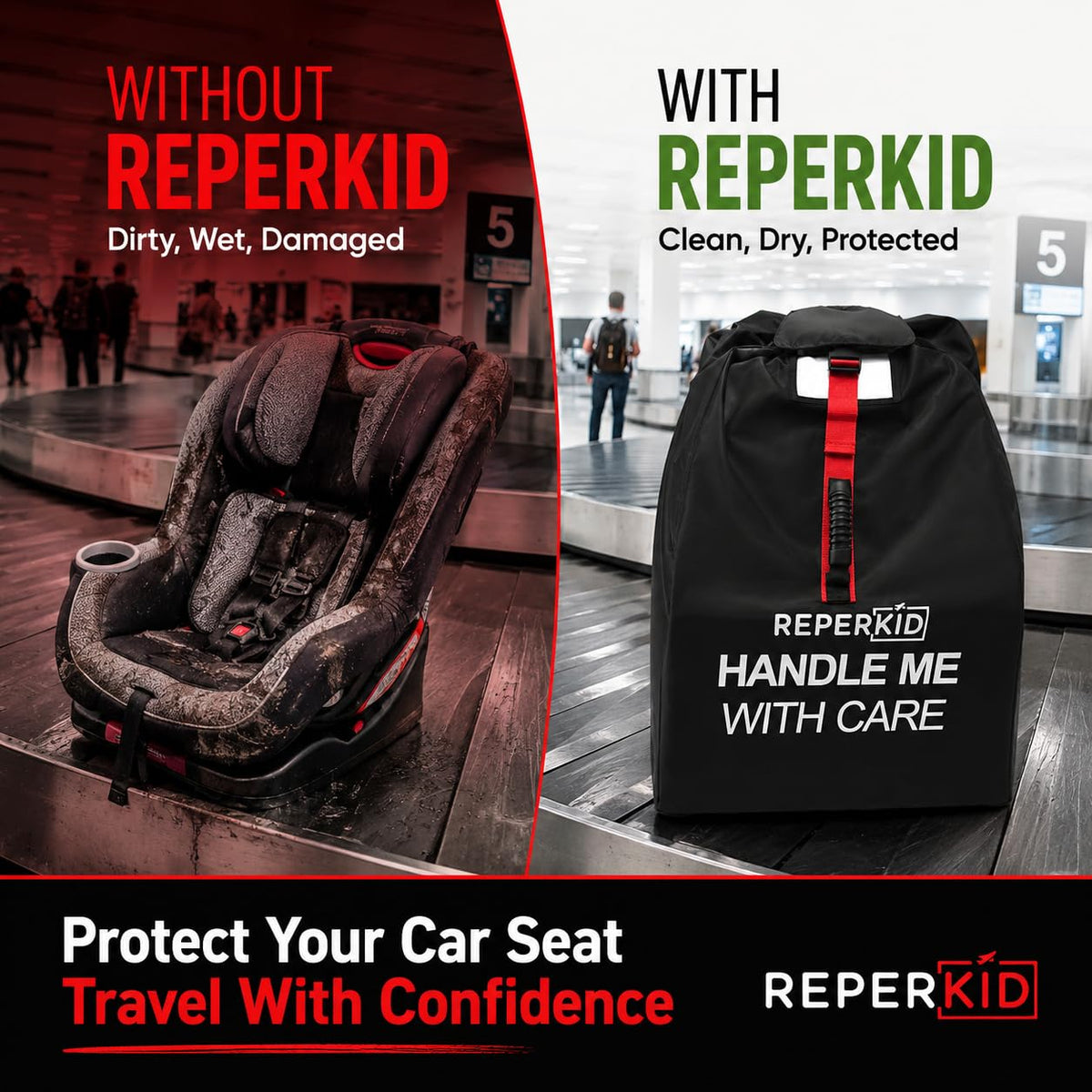 Car Seat Travel Bag with Backpack Straps H30202