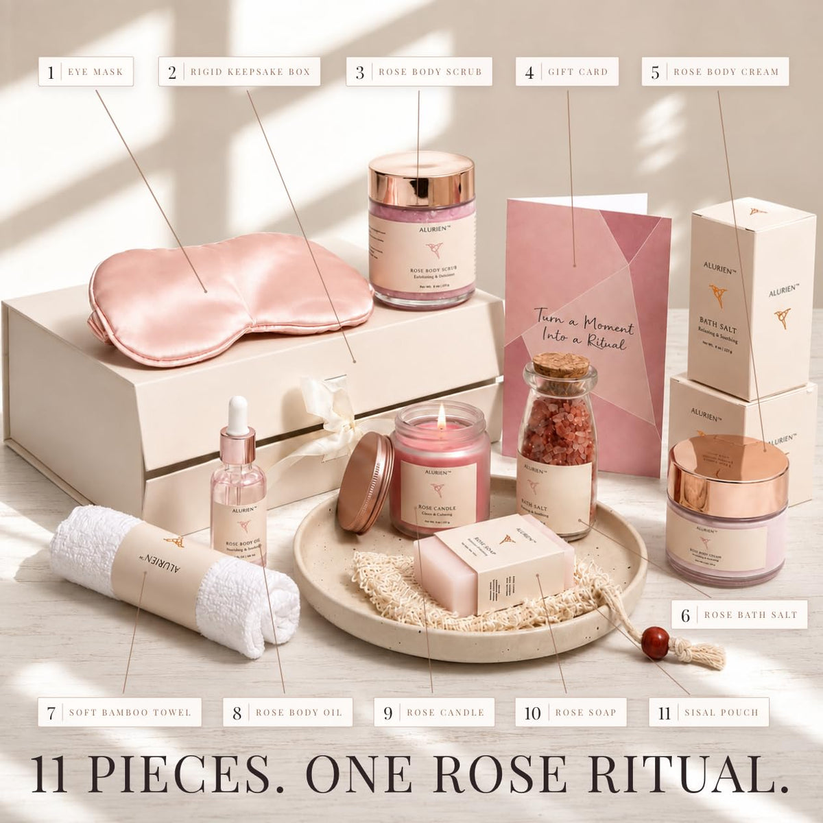 Rose 11-Piece Bath & Body Gift Set D8428
