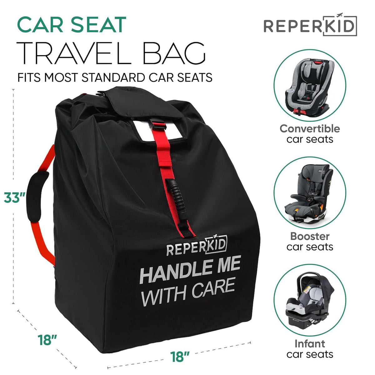 Car Seat Travel Bag with Backpack Straps H30202