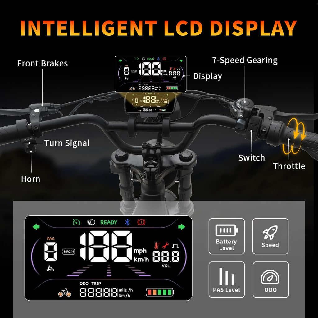 Peak 1200W 20MPH 48V 13Ah Electric Bike N99072