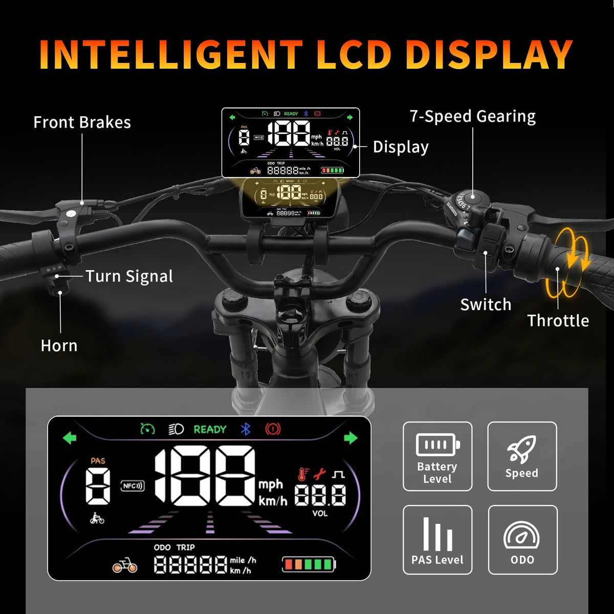 Peak 1200W 20MPH 48V 13Ah Electric Bike N99072